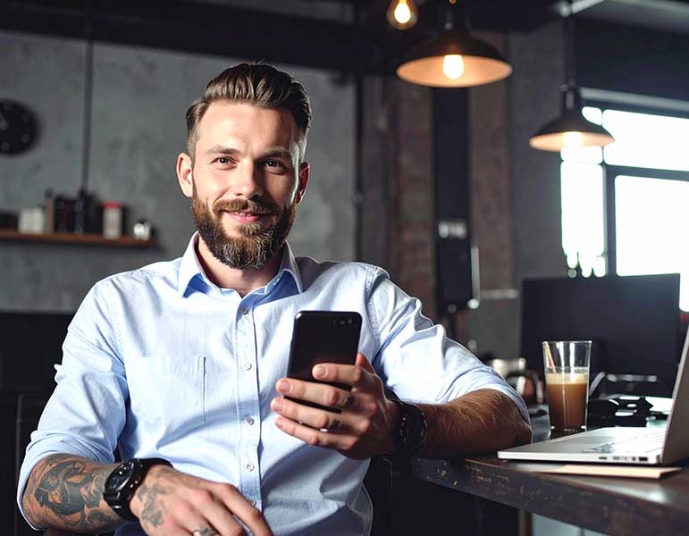 Mockup do sistema Agenda Virtual em desktop e celular